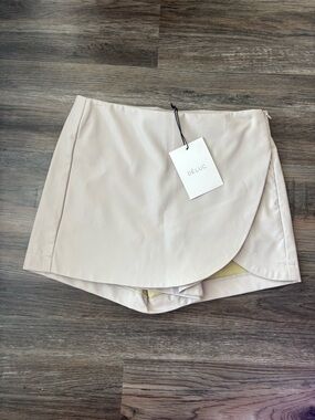 DÉLUC Cream Leather Skirt